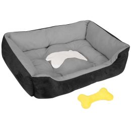 Pet Dog Bed Soft Warm Fleece Puppy Cat Bed Dog Cozy Nest Sofa Bed Cushion Mat XXL Size - XXL - black