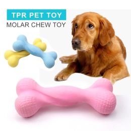 Bones Shape Pet Toys TPR Foamed Environmentally Chew Molars Gnawing Dog Toy For Medium Big Dogs Training Pets Interaction Toys - Pink