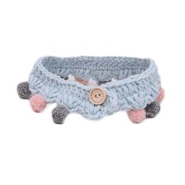 Blue Pet Handmade Knitted Collar Cat Dog Rabbit Ball Cute Necklace Scarf Christmas New Year Crochet Collar Bib - Default