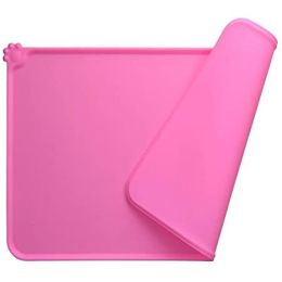 Pet Non Slip Placemat Silicone Mat Waterproof Placemat Feeding Mat Dog Cat Food Tray - Pink