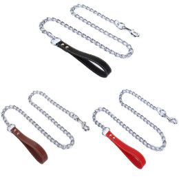 Dog Leash Dog Leash Dog Leash Anti-bite Chain Pet Product Dog Leash Metal Leash - red - 3mm*180cm