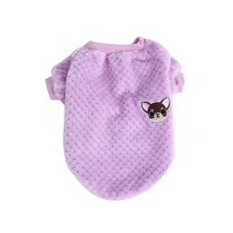 Pet Dog Clothes flannel Dog Winter Clothe Puppy - Purple