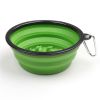 Portable Pet Feeder Travel Foldable Pet Dog Bowl Silicone Collapsible Slow 350ml/1000ml Feeding Bowl  - Green - Diameter 13 cm