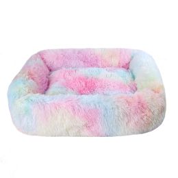 Soft Plush Orthopedic Pet Bed Slepping Mat Cushion for Small Large Dog Cat - Colorful - M ( 26 x 22 x 7 in )