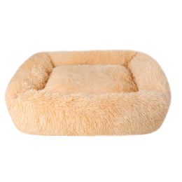 Soft Plush Orthopedic Pet Bed Slepping Mat Cushion for Small Large Dog Cat - Champagne - XS ( 17 x 14 x 8 in )