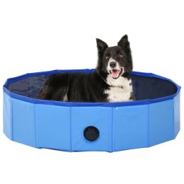 Pet Dog Bath Foldable Dog Swimming Pool PVC - Blue - 31.5"x7.9"