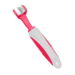 Pet Life 'Denta-Clean' Dual-Sided Action Bristle Pet Toothbrush - Pink