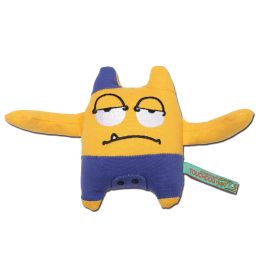 Touchdog Cartoon Sleepy Monster Plush Dog Toy - Yellow