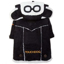 Touchdog 'Tuskegee' Aero-Vintage Designer Dog Coat - Black - X-Large