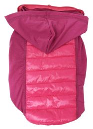 Pet Life 'Apex' Lightweight Hybrid 4-Season Stretch and Quick-Dry Dog Coat w/ Pop out Hood - Pink - Medium