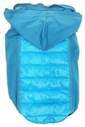 Pet Life 'Apex' Lightweight Hybrid 4-Season Stretch and Quick-Dry Dog Coat w/ Pop out Hood - Blue - X-Large