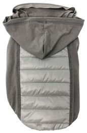 Pet Life 'Apex' Lightweight Hybrid 4-Season Stretch and Quick-Dry Dog Coat w/ Pop out Hood - Grey - Small