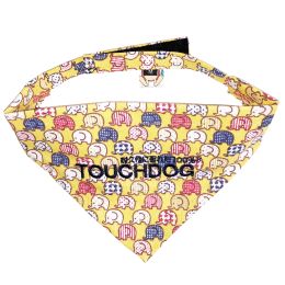 Touchdog 'Bad-to-the-Bone' Elephant Patterned Fashionable Velcro Bandana - Yellow - Medium