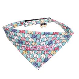 Touchdog 'Bad-to-the-Bone' Elephant Patterned Fashionable Velcro Bandana - Aqua - Small