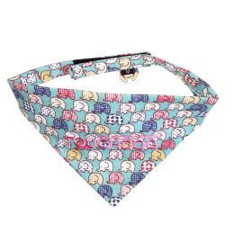 Touchdog 'Bad-to-the-Bone' Elephant Patterned Fashionable Velcro Bandana - Aqua - Medium