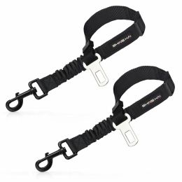 2 Pack Adjustable Dog Harness For Car Seatbelt Connector Restrain Tether For Pet - Default Title