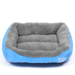 House Pet Soft Warm Kennel Dog Mat Blanke - Blue - S