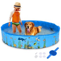 pet pool,Foldable Dog Pet Bath Pool Collapsible Dog Pet Pool Bathing Tub Kiddie Pool for Dogs Cats and Kids - LA01