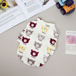 Pet clothes Dog clothes Autumn and winter new cat pet clothes Two leg sweater 22 Happy bear bottoming shirt - 22 Happy Bear Undercoat - Red - L