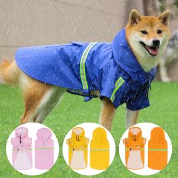 Pet raincoat for large and small dog; PU waterproof big dog raincoat; outdoor reflective dog raincoat - Blue - 4XL