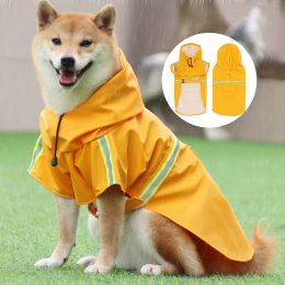 large and small dog raincoat cloak type reflective strip pet raincoat windproof rainproof dog hooded raincoat - Blue - M (2-3 kg)