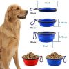 Portable Pet Feeder Travel Foldable Pet Dog Bowl Silicone Collapsible Slow 350ml/1000ml Feeding Bowl  - Black - Diameter 13 cm