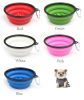 Portable Pet Feeder Travel Foldable Pet Dog Bowl Silicone Collapsible Slow 350ml/1000ml Feeding Bowl  - Pink - Diameter 18 cm