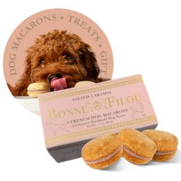 Dog Macarons - Count of 3 (Dog Treats | Dog Gifts) - Salted Caramel