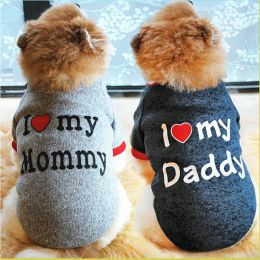 Letter Print Pet Sweater For Dog & Cat; Warm Dog Sweater Soft Cat Sweatshirt; Winter Pet Apparel - Dark Grey - XS