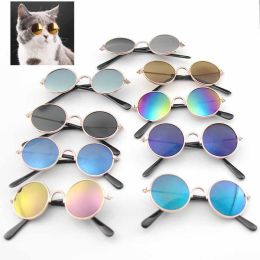 Pet Products Lovely Vintage Round Cat Sunglasses Reflection Eye wear glasses For Small Dog Cat Pet Photos Props Accessories - Red