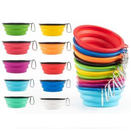 1000ml Large Collapsible Dog Pet Folding Silicone Bowl Outdoor Travel Portable Puppy Food Container Feeder Dish Bowl - Pink - 1000ml