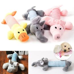 1PC Pet Chewing Toy Four-legged Long Pet Plush Squeaky Dog Toy Bite-Resistant Clean Dog Puppy Training Toy Pet Supplies - grey