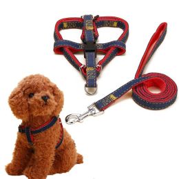 Pet Dog Chest Back Leash Set Adjustable Dogs Chest Back Traction Rope Puppy Pet Nylon Durable Outdoor Walking Rope Chain Belt - Red - L