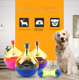 Tumbler Pet Toys Cat Dog Educational Toys Automatic Leakage Dog Toys Pet Leaky Balls - Big blue tumbler.