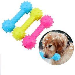 New Rubber Dog Toy with Thorn Bone Rubber Molar Teeth Pet Toy Dog bite Resistant Molar Training Dog Toys for Small Dogs - Blue