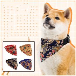 New Adjustable Pet Dog Triangular Bandage Puppy Cat Scarf Bandana Collar Bibs Cat Neck Decor Dress Up Birthday Party Washable - Khaki - 30cm