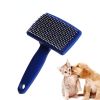 Pet Needle Combs Massage Pet Hair Remover Brush Cats Fur Cleaning Stainless Non-Slip Flea Chihuahua Pet Grooming Dog Supplies - Green - L