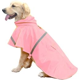 Dog Raincoats for Large Dogs with Reflective Strip Hoodie; Rain Poncho Jacket for Dogs - B2-Orange - [XXXL]