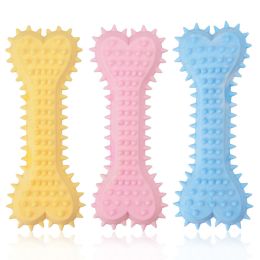 2pcs New dog grinding teeth biting toys Creamy scented with prickly flat bones Large and small dog teeth grinding toys; dog's gifts - 2pcs - Pink