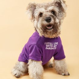 Pet Clothes For Small & Medium Dogs; Letter Pattern Dog T-Shirts Cat Clothes; Breathable Pet Tee - M