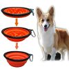 Portable Pet Feeder Travel Foldable Pet Dog Bowl Silicone Collapsible Slow 350ml/1000ml Feeding Bowl  - Red - Diameter 18 cm