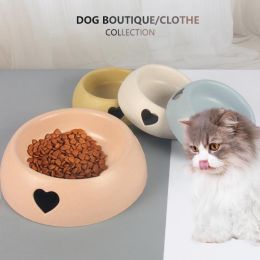 Pet Supplies Dog Bowl Rice Bowl Plastic Love Single Bowl Pet Bowl Cat Bowl Pet Bowl Love Pet Bowl - Pink - 19.5X25.3X7.8cm