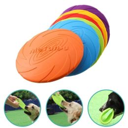 Pet UFO Toys New Small Medium Large Dog Flying Discs Trainning Interactive Toy Puppy Rubber Fetch Flying Disc 15CM - Blue