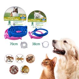 Boxed Anti Flea And Tick Dog Collar Dog Antiparasitic Collar Cat Mosquitoes Insect Repellent Retractable Deworming Pet Accessories - grey - 38cm