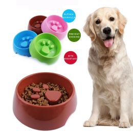 Pet Supplies Dogs Cats Cute Anti-choke Bowl Slow Food Bowl Thickened Plastic Bowl Pet Single Bowl Obesity Prevention Puzzle Bowl - Blue