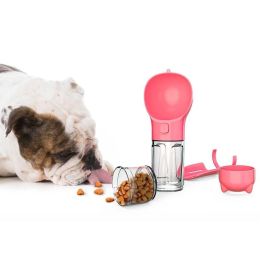 Multifunctional Pet Water Cup Pet Feeder Pet Outdoor Water Cup Dog Food Cup Picking Up All-in-one Waterer Cat Dog Feeding Tool - Red