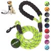 Pet Leash Reflective Strong Dog Leash 1.5M Long with Comfortable Padded Handle Heavy Duty Training Durable Nylon Rope Leashes - Red