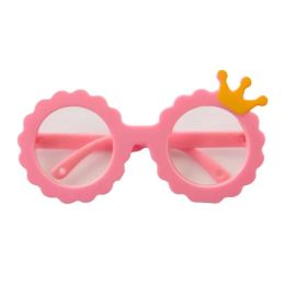 New Style Crown Round Sunglasses For Dogs Cats Pet Accessories Puppy Yorkie Teddy Eye Wear Glasses Sunglasses Pets Supplies - Pink