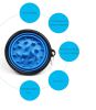 Portable Pet Feeder Travel Foldable Pet Dog Bowl Silicone Collapsible Slow 350ml/1000ml Feeding Bowl  - Blue - Diameter 18 cm