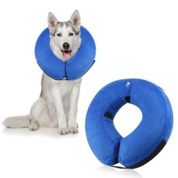 Soft Dog Cone Collar for After Surgery - Inflatable Dog Neck Donut Collar - Elizabethan Collar for Dogs Recovery - CQLQ03 Black and White - M